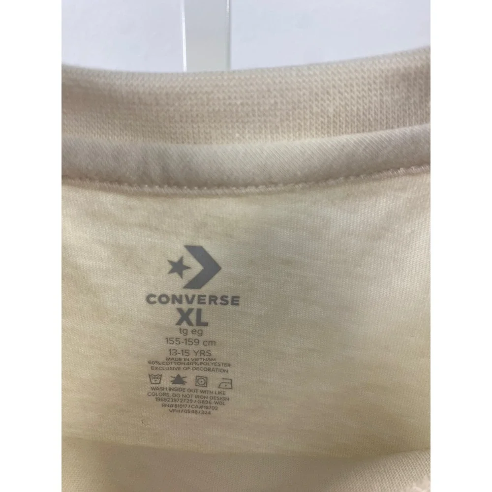 Converse Chuck Taylor All Star Graphic T-Shirt Tan Cream‎ Kids XL 13-15 Yrs NWT